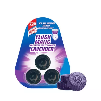 Harpic Flushmatic Lavender In-Cistern Toilet Cleaner Blocks 50 gm