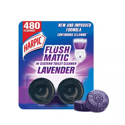 Harpic Flushmatic Lavender In-Cistern Toilet Cleaner Blocks 50 gm