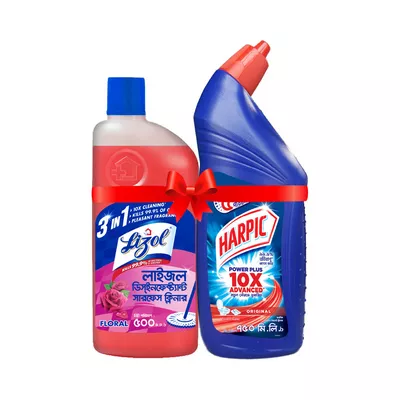 Harpic Toilet Cleaner 750 ml & Lizol Floral Floor Cleaner 500 ml (Combo)