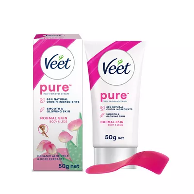 Veet Pure Hair Removal Cream With Organic Aelo Vera and Rose Extract