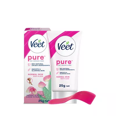 Veet Pure Hair Removal Cream Normal Skin With Organic Aloe Vera & Rose Extracts