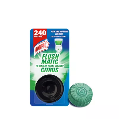 Harpic Flushmatic Citrus In-Cistern Toilet Cleaner Blocks 50 gm
